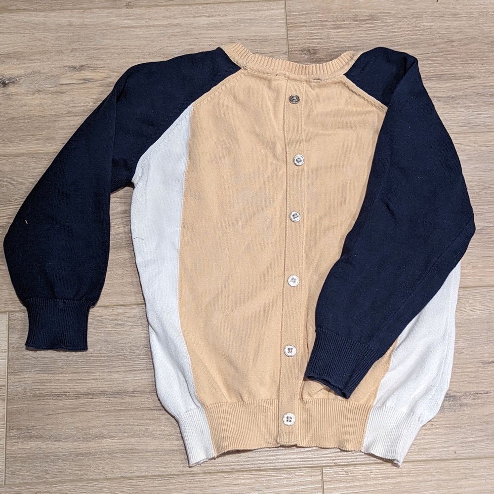 Cream and blue sweater
